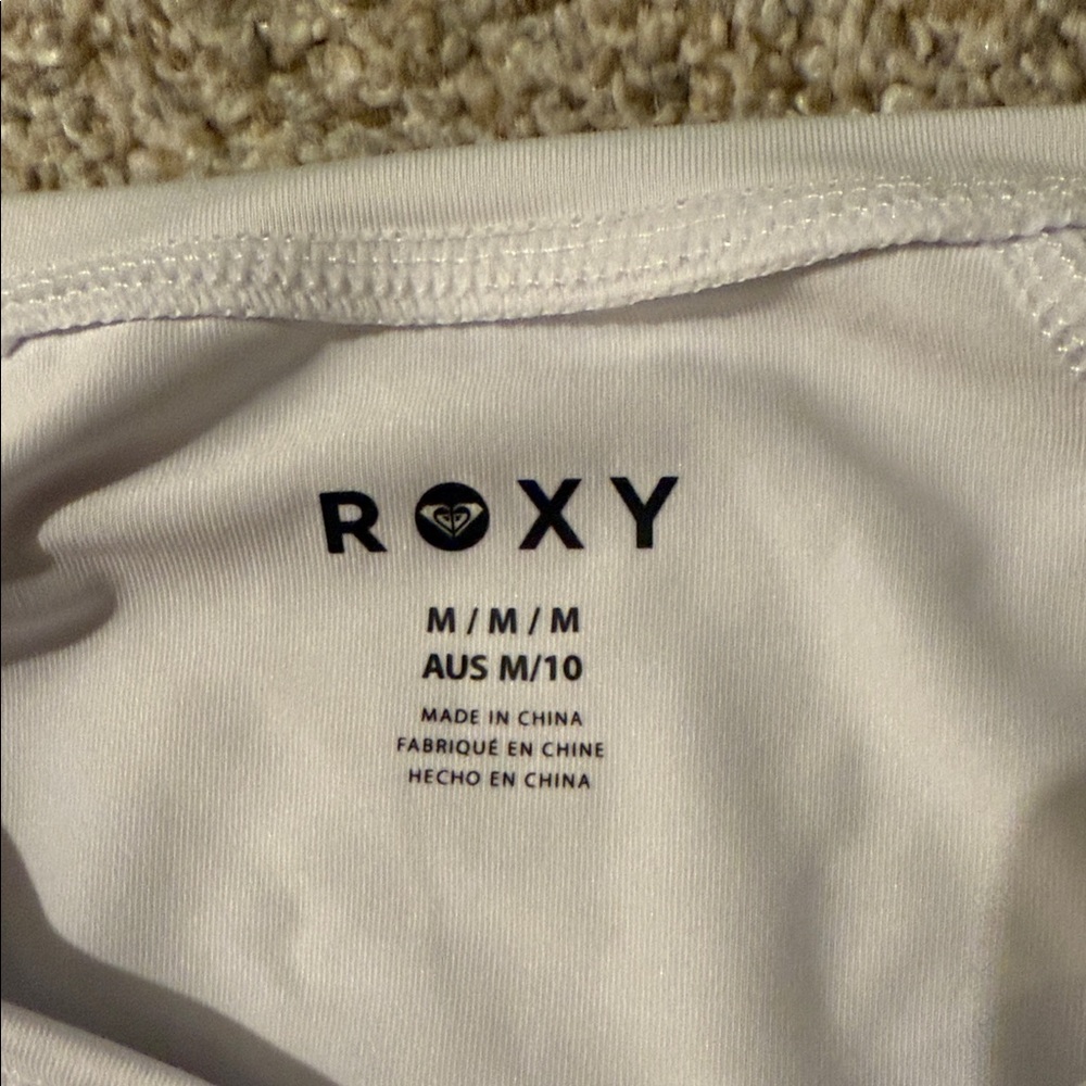 NEW Roxy White Zip-Up Rash Guard - Picture 6 of 7